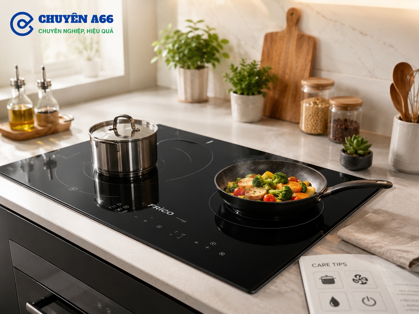 Bếp từ Frico được sử dụng đúng cách với nồi phù hợp, mặt kính sạch sẽ và khu vực nấu thông thoáng giúp tăng tuổi thọ thiết bị, tiết kiệm điện và hạn chế phát sinh lỗi trong quá trình sử dụng.