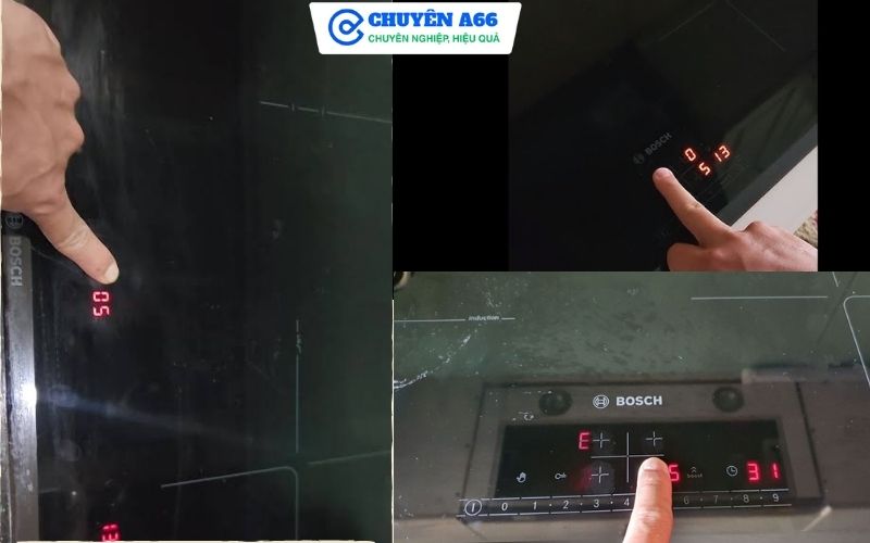 Bếp từ Bosch báo lỗi E0513 khi hệ thống phát hiện sự cố trong quá trình giao tiếp giữa bo điều khiển và mô đun công suất