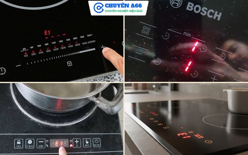 Lỗi E1 bếp từ báo không nhận nồi do đáy nồi không phù hợp, nồi đặt sai vị trí, cảm biến nhiệt hoặc bo mạch gặp sự cố, hướng dẫn kiểm tra và cách khắc phục